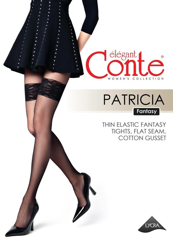 Фантазийные CONTE PATRICIA Колготки с имитацией ажурных чулок